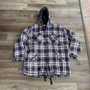 Vintage Wilderness Flannel Quilted Hoodie Jacket